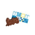 Chocolat en forme de train de Noël avec carte personnalisable vue principale