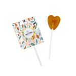 Sucette originale en forme de cœur avec emballage personnalisable couleur orange