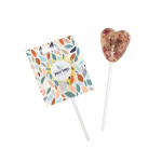 Sucette originale en forme de cœur avec emballage personnalisable couleur rose