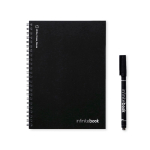 Carnet réutilisable couverture souple stylo-feutre A5 pages blanches couleur noir première vue