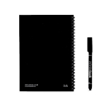Carnet réutilisable couverture souple stylo-feutre A5 pages blanches couleur noir deuxième vue