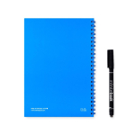 Carnet réutilisable couverture souple stylo-feutre A5 pages blanches couleur bleu roi deuxième vue