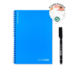 Carnet réutilisable couverture souple stylo-feutre A5 pages blanches couleur bleu roi troisième vue