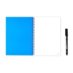 Carnet réutilisable couverture souple stylo-feutre A5 pages blanches couleur bleu roi