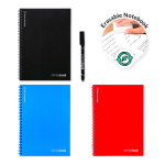 Carnet réutilisable couverture souple stylo-feutre A5 pages blanches diverses couleurs