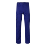 Pantalon multi-poches unisexe en coton et polyester 240 g/m² Velilla couleur bleu roi deuxième vue