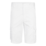 Bermuda extensible avec poches en coton et polyester 240 g/m² Velilla couleur blanc deuxième vue