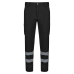 Pantalon de travail unisexe avec éléments réfléchissants 240 g/m² Velilla couleur noir deuxième vue