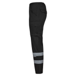 Pantalon de travail unisexe avec éléments réfléchissants 240 g/m² Velilla couleur noir troisième vue