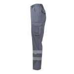 Pantalon de travail unisexe avec éléments réfléchissants 240 g/m² Velilla couleur gris troisième vue