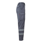 Pantalon de travail unisexe avec éléments réfléchissants 240 g/m² Velilla couleur gris quatrième vue