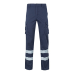Pantalon de travail unisexe avec éléments réfléchissants 240 g/m² Velilla couleur bleu marine deuxième vue