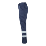 Pantalon de travail unisexe avec éléments réfléchissants 240 g/m² Velilla couleur bleu marine troisième vue