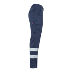 Pantalon de travail unisexe avec éléments réfléchissants 240 g/m² Velilla couleur bleu marine quatrième vue