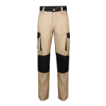 Pantalon de travail en sergé en coton et polyester 240 g/m² Velilla couleur beige deuxième vue