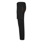 Pantalon de travail unisexe bicolore coton et polyester 240 g/m² Velilla couleur orange troisième vue