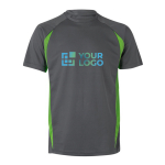 T-shirt unisexe de travail en polyester teinte bicolore 160 g/m² Velilla avec zone d'impression