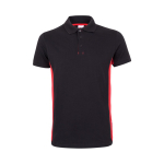 Polo de travail en piqué bicolore en coton et polyester 180 g/m² Velilla couleur rouge deuxième vue