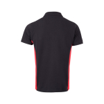 Polo de travail en piqué bicolore en coton et polyester 180 g/m² Velilla couleur rouge