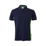 Polo de travail en piqué bicolore en coton et polyester 180 g/m² Velilla couleur vert deuxième vue