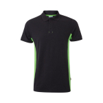 Polo de travail en piqué bicolore en coton et polyester 180 g/m² Velilla couleur vert