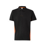 Polo de travail en piqué bicolore en coton et polyester 180 g/m² Velilla couleur orange deuxième vue
