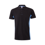 Polo de travail en piqué bicolore en coton et polyester 180 g/m² Velilla couleur bleu ciel deuxième vue