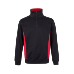 Sweat de travail bicolore en coton et polyester 260 g/m² Velilla couleur rouge deuxième vue