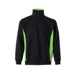 Sweat de travail bicolore en coton et polyester 260 g/m² Velilla couleur vert deuxième vue