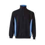 Sweat de travail bicolore en coton et polyester 260 g/m² Velilla couleur bleu ciel deuxième vue