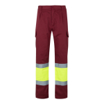 Pantalon de travail coton et polyester réfléchissant 210 g/m² Velilla couleur bordeaux deuxième vue