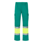Pantalon de travail coton et polyester réfléchissant 210 g/m² Velilla couleur vert deuxième vue