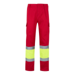 Pantalon de travail unisexe en coton et polyester 210 g/m² Velilla couleur rouge deuxième vue
