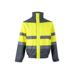 Veste de travail unisexe bicolore en polyester 180 g/m² Velilla couleur gris deuxième vue