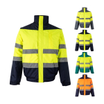 Veste de travail unisexe bicolore en polyester 180 g/m² Velilla diverses couleurs