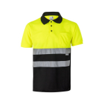 Polo bicolore réfléchissant de travail en polyester 160 g/m² Velilla couleur noir deuxième vue