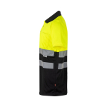 Polo bicolore réfléchissant de travail en polyester 160 g/m² Velilla couleur noir troisième vue