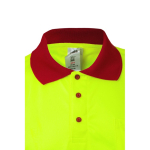 Polo bicolore réfléchissant de travail en polyester 160 g/m² Velilla couleur rouge cinquième vue