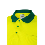 Polo bicolore réfléchissant de travail en polyester 160 g/m² Velilla couleur vert cinquième vue