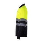 Polo de travail à manches longues avec réfléchissants 160 g/m² Velilla couleur noir troisième vue