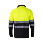 Polo de travail à manches longues avec réfléchissants 160 g/m² Velilla couleur noir