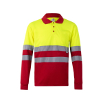 Polo de travail à manches longues avec réfléchissants 160 g/m² Velilla couleur rouge deuxième vue