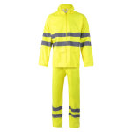 Habit de pluie de travail polyester réfléchissant 130 g/m² Velilla couleur jaune fluorescent deuxième vue