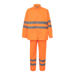 Habit de pluie de travail polyester réfléchissant 130 g/m² Velilla couleur orange fluorescent deuxième vue