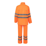 Habit de pluie de travail polyester réfléchissant 130 g/m² Velilla couleur orange fluorescent