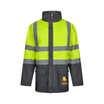 Parka de travail 4 en 1 en polyester enduit PU 180 g/m² Velilla couleur gris image avec logo