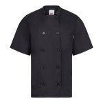 Veste de cuisine à manches courtes polyester et coton 110 g/m² Velilla couleur noir deuxième vue