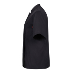 Veste de cuisine à manches courtes polyester et coton 110 g/m² Velilla couleur noir troisième vue