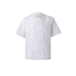 Veste de cuisine à manches courtes polyester et coton 110 g/m² Velilla couleur blanc deuxième vue