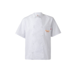 Veste de cuisine à manches courtes polyester et coton 110 g/m² Velilla couleur blanc image avec logo